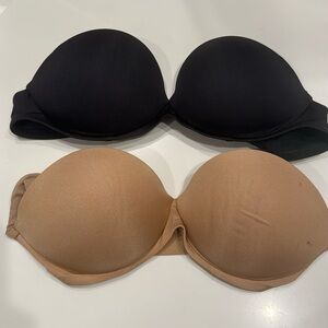 SKIMS strapless bra - black & beige 34B